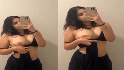 Actress beautiful big mulai black saree udan
