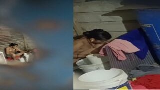 Slim Village Bhabhi Bathing Spy Cam MMS